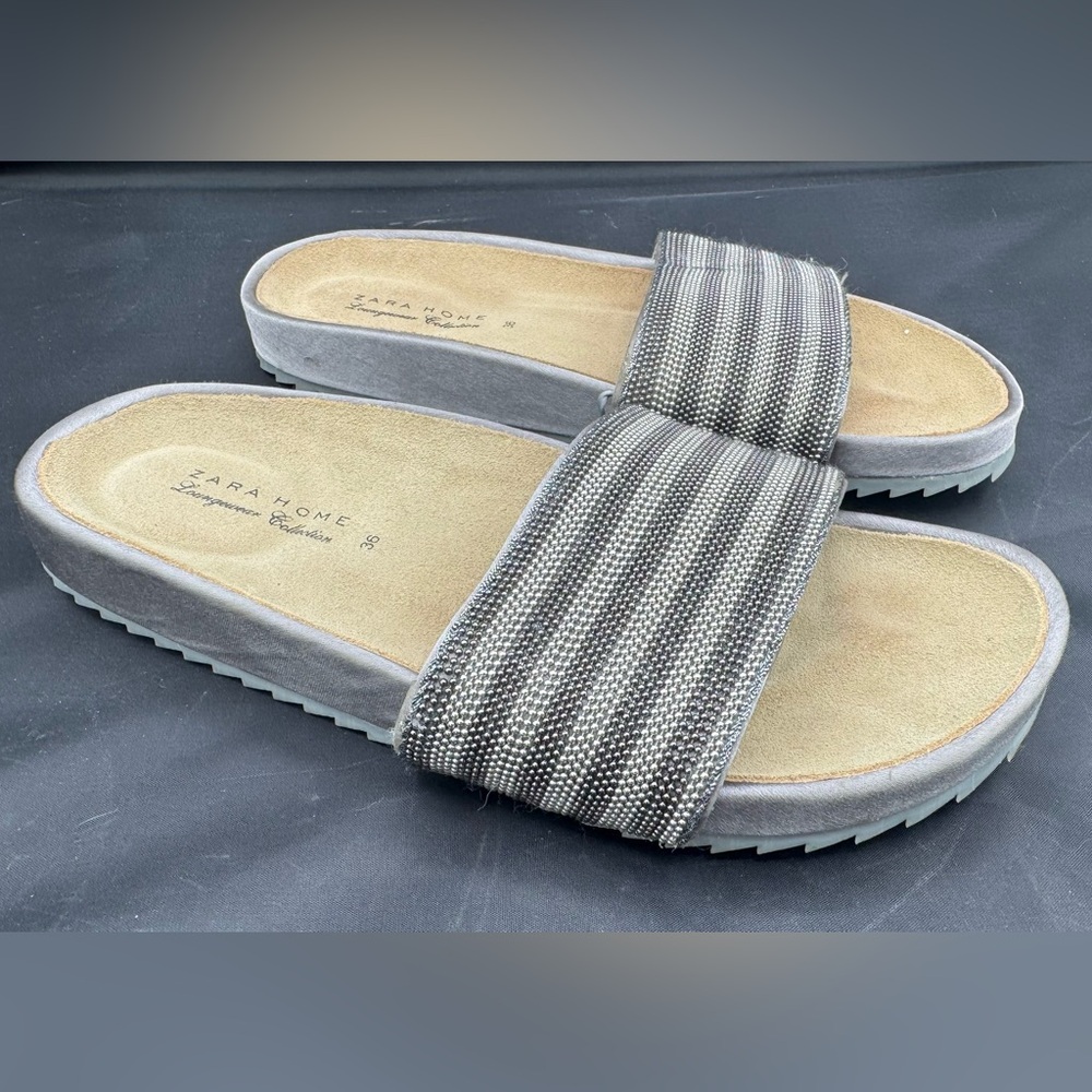 Zara Home Beaded slide sandals 5